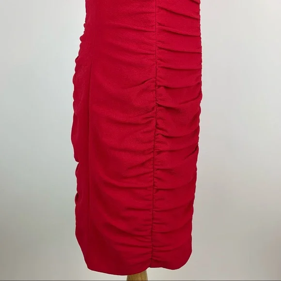 Nanette Lepore Pink Ruched Dress Sz 8 - Picture 6 of 13